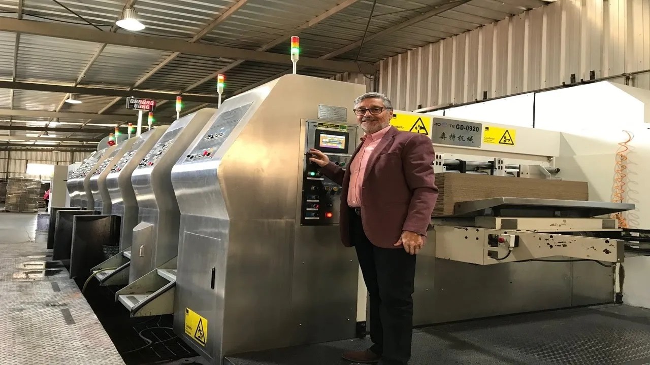 Model ATFG-IV Fixed Flexo Folder Gluer in Chile | No-Stop Printing Plate Change